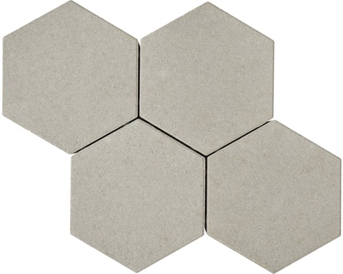Cinq carreaux hexagonaux gris