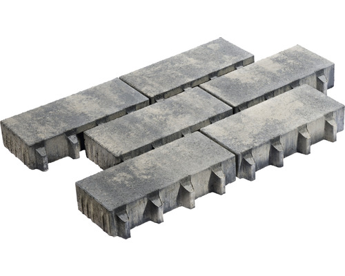 Six pavés gris avec entretoises