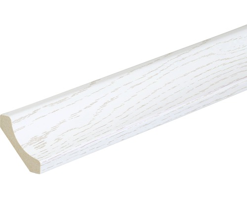 Hohlkehlleiste Esche Strukt. Weiss 28x28x2600 mm Holz Viertelstab, weiss
