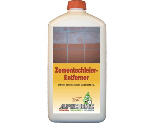 Nettoyant de voiles de ciment AlpinChemie 1 litre Alpin Chemie Décapant voile de ciment dans une bouteille en plastique blanche avec un couvercle rouge
