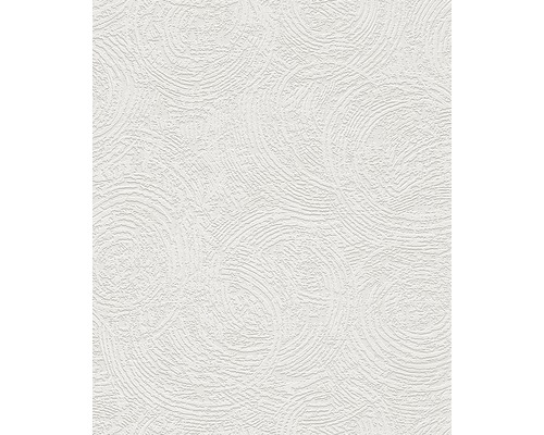 Papier peint intissé 125207 Wallton Uni blanc Papier peint blanc avec motif circulaire
