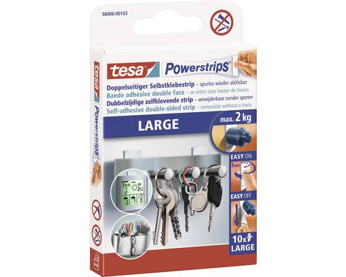 tesa Powerstrips doppelseitiger Selbstklebestrip Large 50x20 mm max. 2 kg 10 Stück