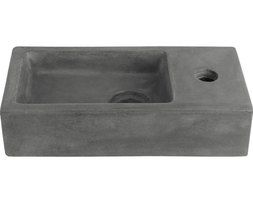 Handwaschbecken HURA Beton mit Beschichtung grau 38.5x18.5 cm