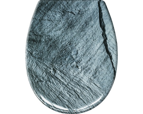 WC-Sitz Schiefer mit Absenkautomatik Toilettendeckel mit Steinmuster