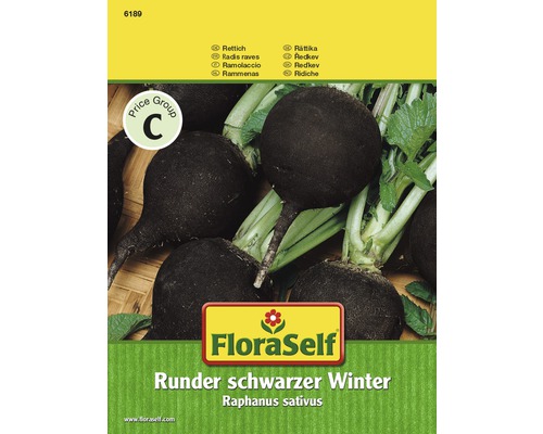Rettich 'Runder Schwarzer Winter' FloraSelf samenfestes Saatgut Gemüsesamen