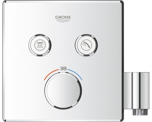 Thermostat de douche encastré GROHE Grohtherm SmartControl chrome 29125000 Thermostat de douche Grohe avec régulateur de température et sélection du type de jet