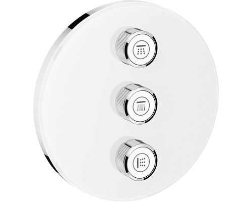 Robinet de douche encastré GROHE Grohtherm SmartControl blanc lune 29152LS0 Panneau de commande de douche avec trois boutons rotatifs pour contrôler les fonctions de la douche