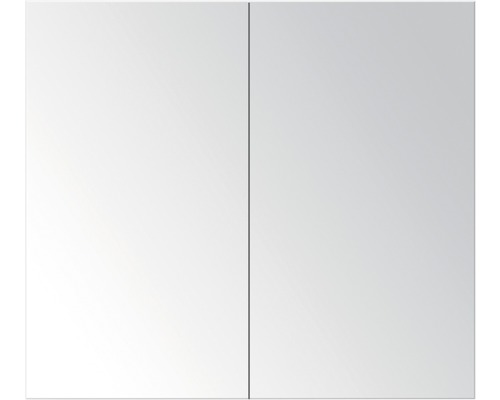 Sanox Spiegelschrank Porto BxHxT 70 x 65 x 13 cm weiss glänzend Badezimmerschrank mit zwei Türen