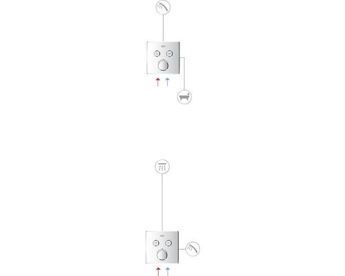 Robinet de salle de bain avec fonction douche et baignoire