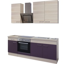 Flex Well Küchenzeile mit Geräten Focus 210 cm Frontfarbe akazie aubergine Matt Korpusfarbe akazie-thumb-3 Flex Well Küchenzeile mit Geräten Focus 210 cm Frontfarbe akazie aubergine Matt Korpusfarbe akazie-thumb-3