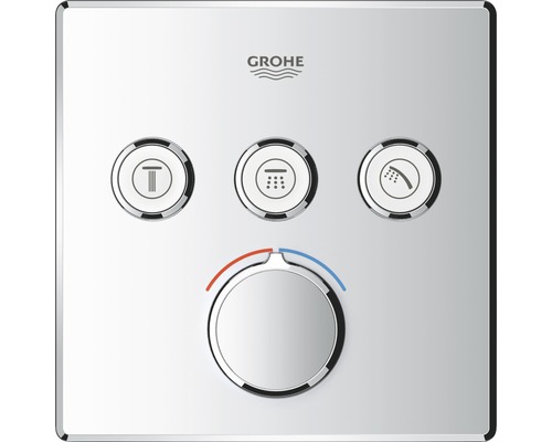 Robinet de baignoire encastré GROHE GROHE SmartControl Mixer chrome 29149000 Logo Grohe, robinet de douche avec régulateur de température et boutons de sélection pour différentes fonctions de douche