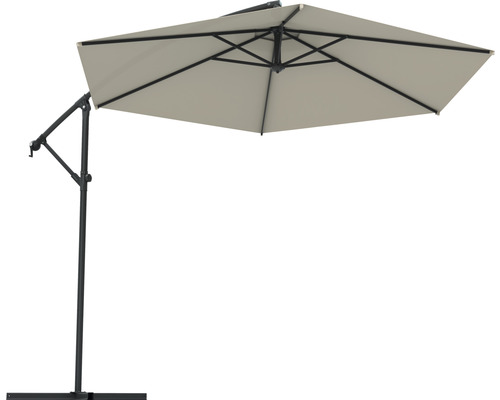 Parasol déporté Soluna parasol Nice Ø 300 cm hauteur 257 cm écru avec pied en croix