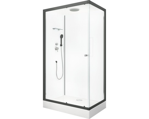 Fertigdusche Aurlane Black zen 80 x 110 x 217 cm anthrazit-matt Fertigdusche Aurlane Black zen 80 x 110 x 217 cm anthrazit-matt