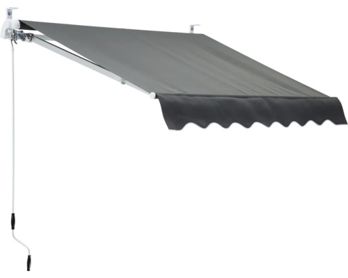 Gelenkarmmarkise 2x1,5 Stoff Uni grau Gestell RAL 9003 signalweiss Gelenkarmmarkise 2x1,5 Stoff Uni grau Gestell RAL 9003 signalweiss