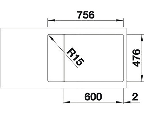 Schéma d''un évier avec dimensions