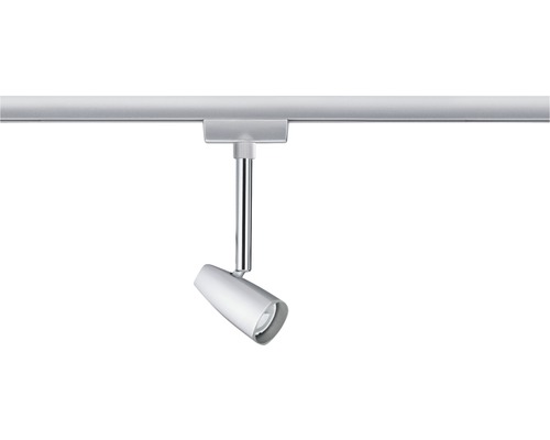 Paulmann URail Spot Metall/Kunststoff 1-flammig HxBxT 138x68x35 mm Barelli chrom-matt 230V Weisser Strahler an Stromschiene für Innenbeleuchtung