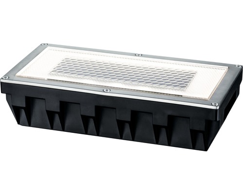 Éclairage à encastrer dans le sol Solar LED Box 1 x 0,6 W 200 x 100 mm acier inoxydable/noir