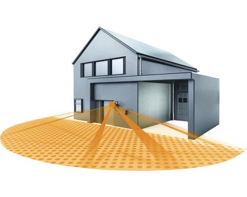 Maison avec détecteur de mouvement et plage de détection