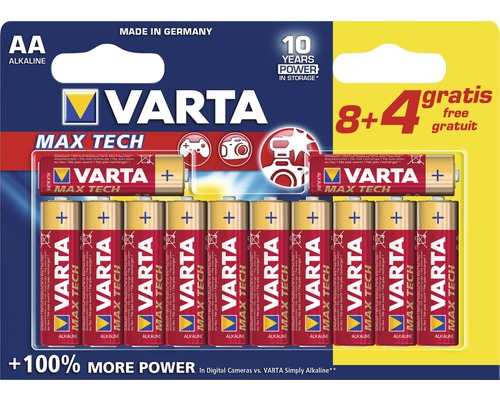 Varta Batterie Max Tech 12 x AA Alkaline
