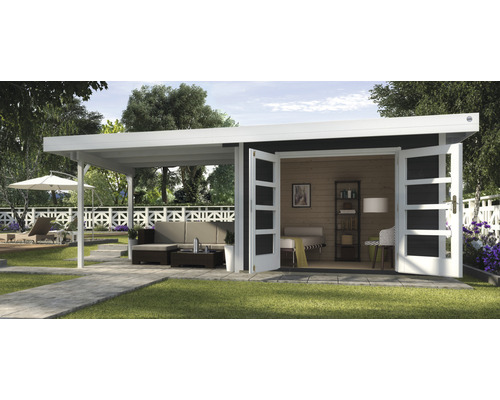 Abri de jardin weka Designhaus 126 B taille 3 avec plancher et toiture latérale 645 x 375 cm anthracite Abri de jardin weka Designhaus 126 B taille 3 avec plancher et toiture latérale 645 x 375 cm anthracite