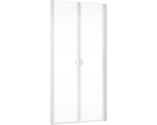 Cabine de douche avec deux portes coulissantes en verre