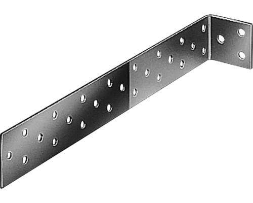 Structure en acier plat pour bétonner 500x40x40 mm, galvanisée sendzimir, 1 unité Connecteur d''angle en métal avec trous de fixation