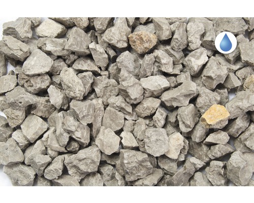 Pierres de gravier décoratives grises avec symbole de perméabilité à l''eau