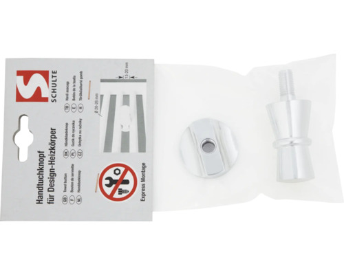 Bouton de serviette pour radiateur design Schulte avec emballage