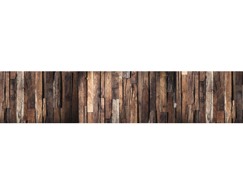 Crédence de cuisine mySpotti Splash Rustical Wood aspect bois 2800 x 600 mm SP-F2-1246