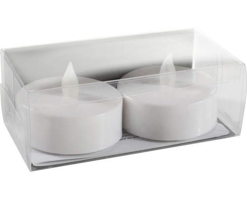 Bougies chauffe-plat LED Nele Ø 6 H 4 cm avec fonction de minuterie, 2 unités