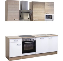 Flex Well Küchenzeile mit Geräten Samoa 220 cm Frontfarbe weiss sonoma eiche Matt Korpusfarbe sonoma eiche-thumb-4 Flex Well Küchenzeile mit Geräten Samoa 220 cm Frontfarbe weiss sonoma eiche Matt Korpusfarbe sonoma eiche-thumb-4