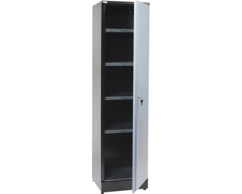 Küpper Armoire haute argent martelé 1800 mm 4 tablettes et 1 porte