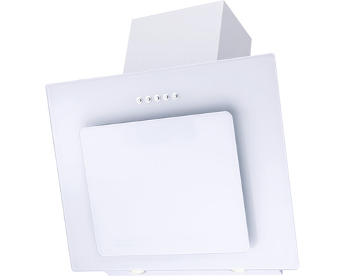 Weisse Dunstabzugshaube mit Glasschirm