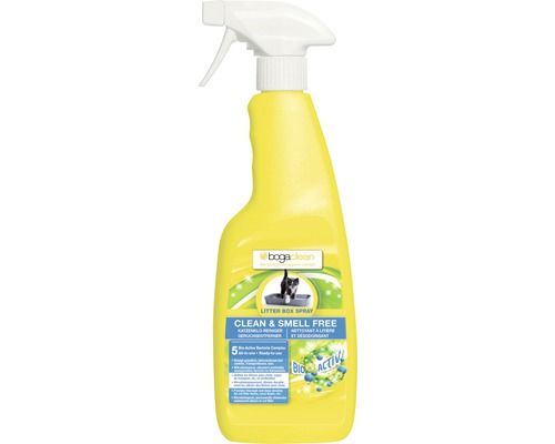 Nettoyant bogaclean Litter Box spray, 500 ml Spray nettoyant pour litière pour chat dans un flacon pulvérisateur jaune