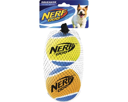 Jouet pour chien balles de tennis avec pouet-pouet L Nerf Dog, lot de 2