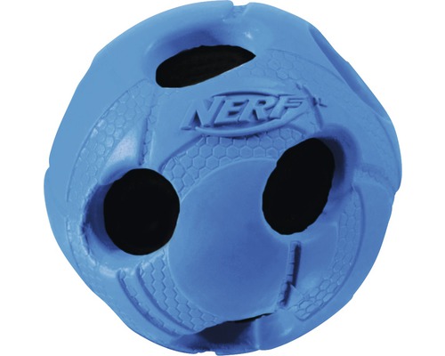 Jouet pour chien balle de tennis en caoutchouc M Nerf Dog, couleurs assorties Balle pour chien Nerf bleue avec trous