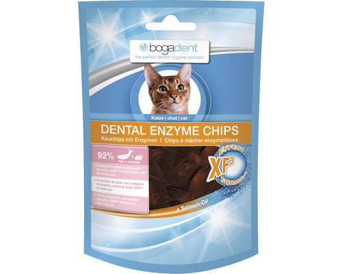Ergänzungsfutter bogadent Dental Enzyme Chips Fisch 50 g Bogadent Dental Enzyme Chips für Katzen zur Zahnpflege
