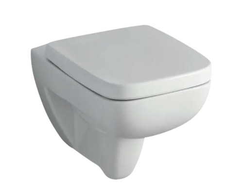 Wandhängendes WC aus Keramik mit rechteckigem Sitz