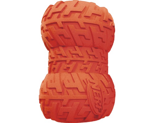Nerf Logo Hundespielzeug in Knochenform mit Reifenprofil