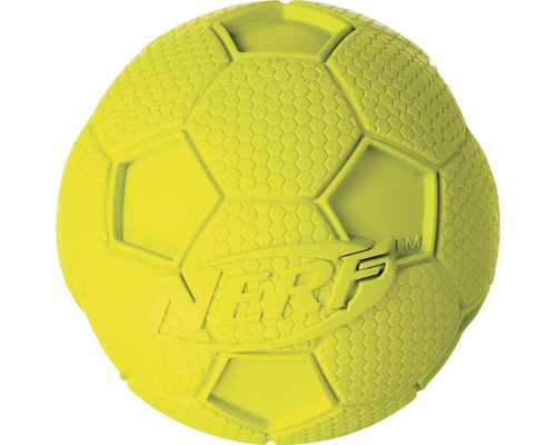 Ballon de football jaune Nerf pour animaux de compagnie