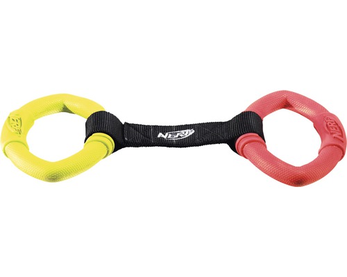 Nerf Logo Hundespielzeug mit zwei Ringen und Mittelstück