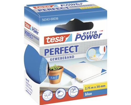 tesa® Extra Power Perfect Gewebeband blau 2.75 m x 38 mm
