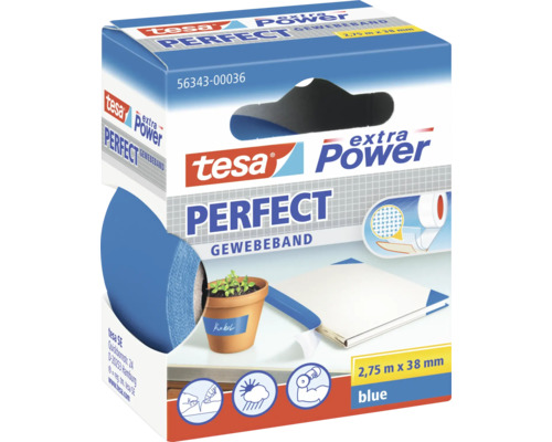 Bande textile tesa® Extra Power Perfect bleu 2.75 m x 38 mm