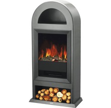 Cheminée décorative avec bûches et effet de flamme