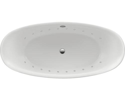 Baignoire balnéo OTTOFOND Pessoa 83.5 x 180.5 cm blanc brillant lisse 71160 Bain à remous ovale avec jets et drain