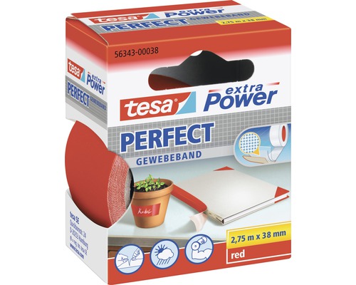 tesa® Extra Power Perfect Gewebeband rot 2.75 m x 38 mm