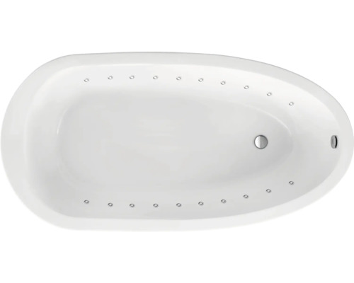 Baignoire balnéo OTTOFOND Cornwall 94.5 x 185 cm blanc brillant lisse 71190 Baignoire de forme ovale avec jets d''eau