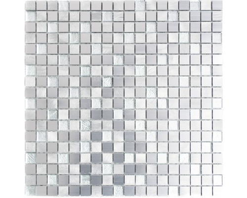 Mosaïque en aluminium ALF A309F, MIX ARGENT, 30x30 cm