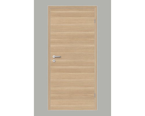 Porte intérieure Pertura Yori CPL chêne clair transversal 86,0x198,5 cm droite Porte en bois avec poignée et serrure