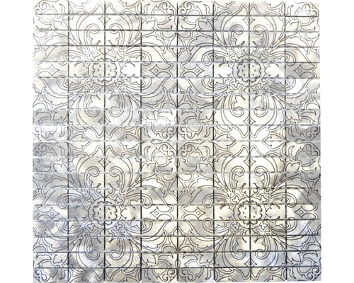 Mosaïque en aluminium ALF C101D ARGENT, 30x30 cm Motif de carreaux de mosaïque